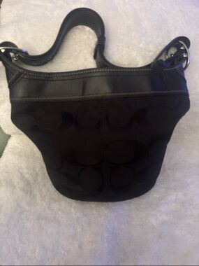 EUC Coach Black Signature Logo Shoulder Bag
